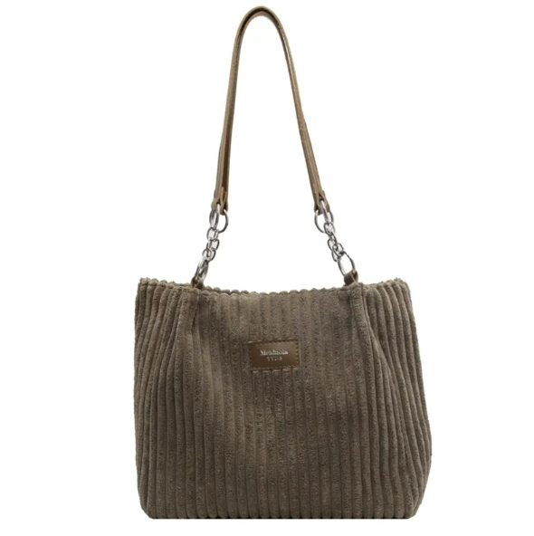 Corduroy Shoulder Tote Bag | Organic Cotton