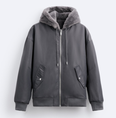 Imitation Rabbit Hair Reversible Hooded Jacket (Men's)