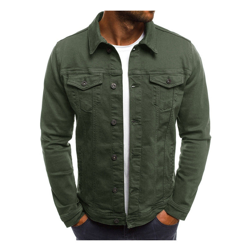 ZOGAA Men's Simple Short Denim Jacket for Autumn/Winter