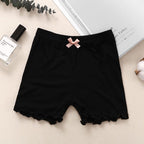 Girls' Bowknot Decor Elastic Waist Boy Shorts
