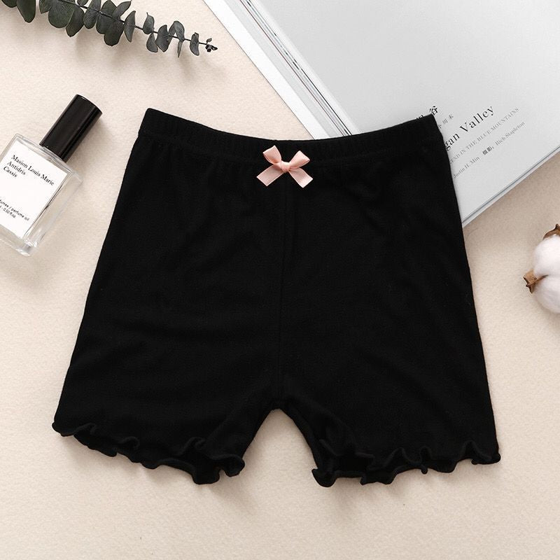 Girls' Bowknot Decor Elastic Waist Boy Shorts