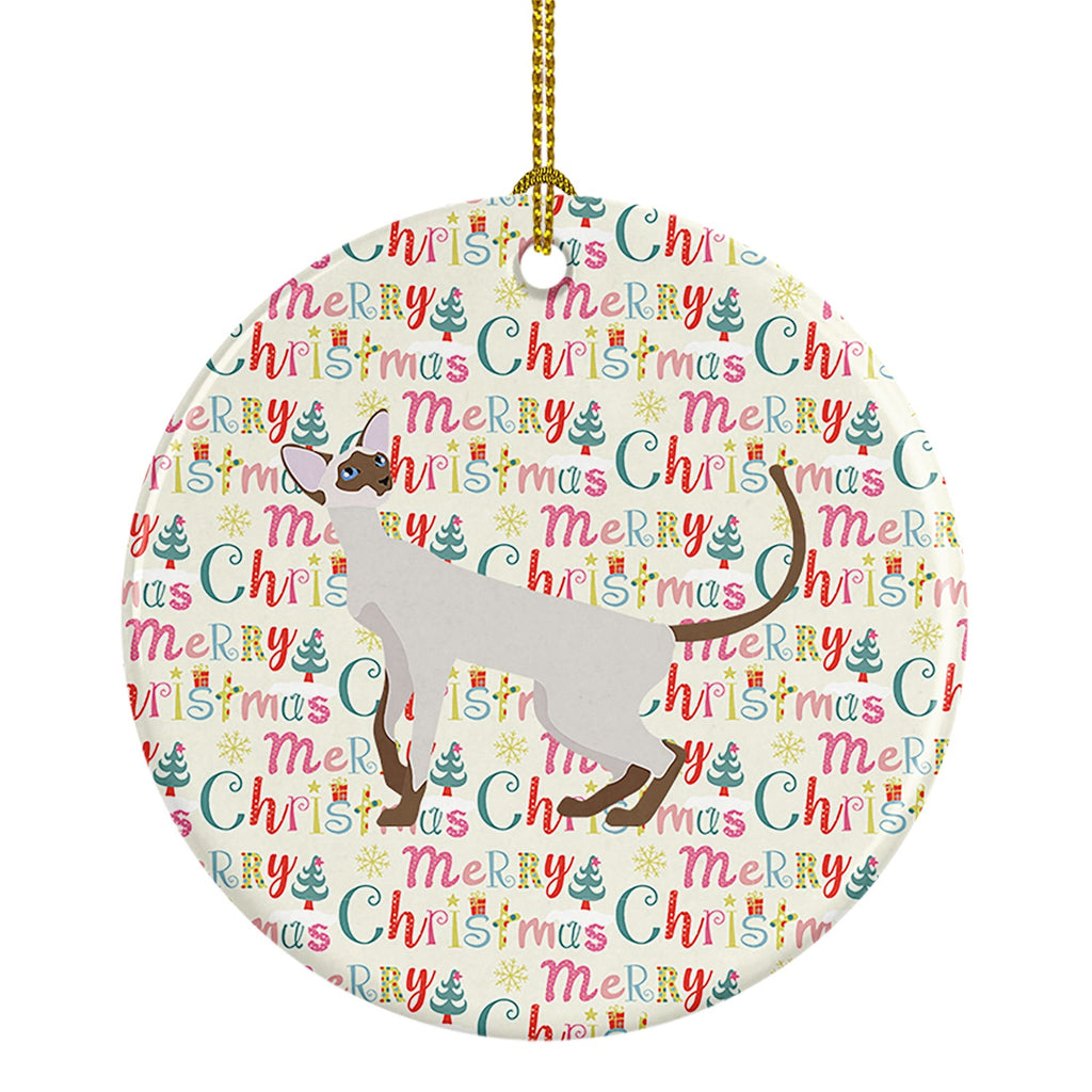 Colorpoint Shorthair Cat Christmas Ceramic Ornament