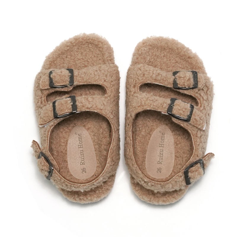 Fleece-lined Children's Cork Sandals and Slippers