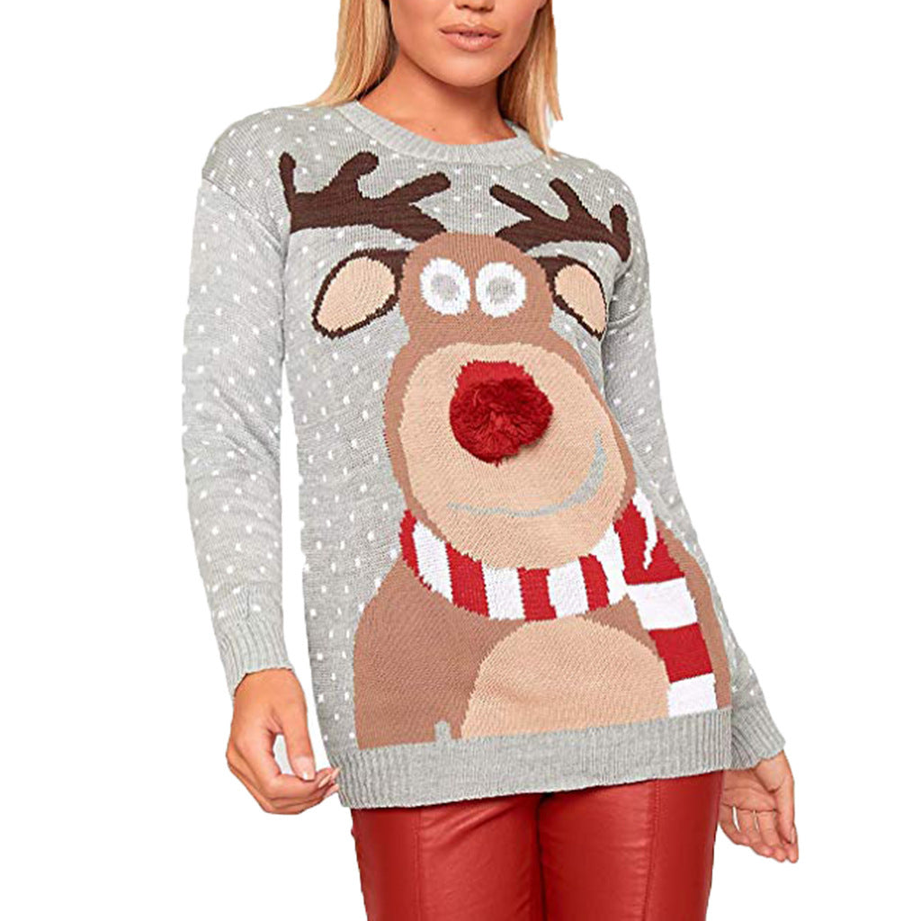 Christmas Sweater for Women with Reindeer Design