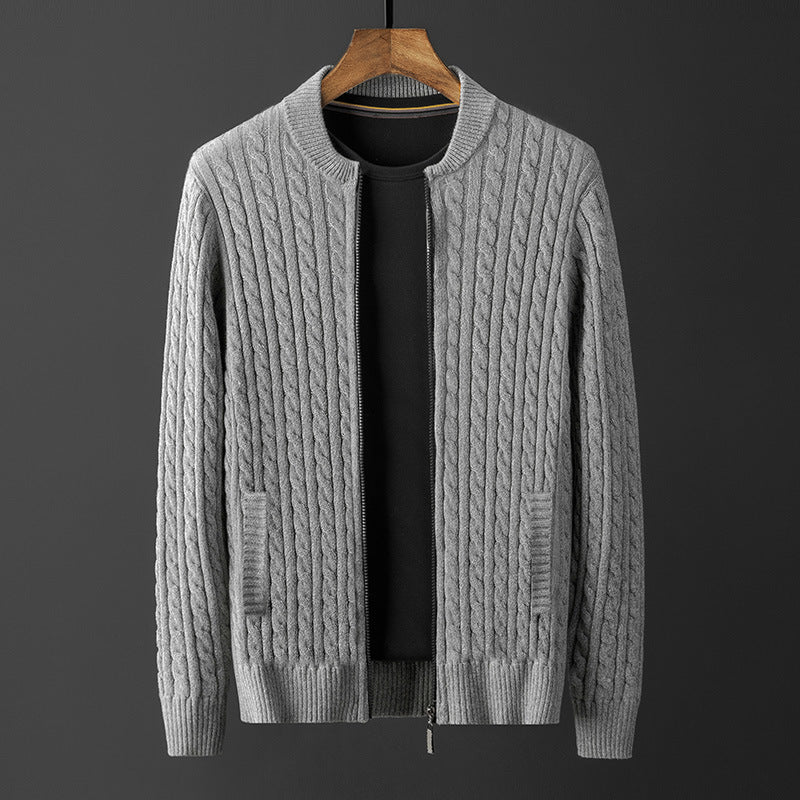 Men's Plus Size Striped Knitted Cardigan Jacket M-4XL