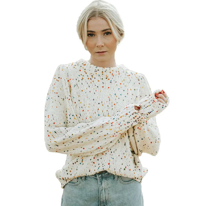 Casual Polka Dot Knitted Sweater