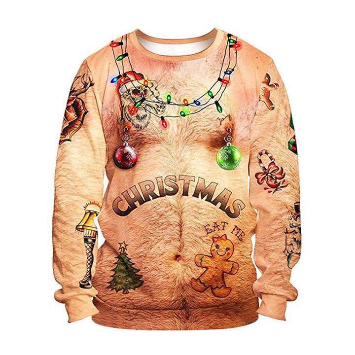 3D Printed Santa Claus Long Sleeve Sweatshirt | Streetwear