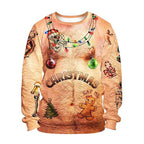 3D Printed Santa Claus Long Sleeve Sweatshirt | Streetwear