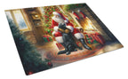 Labrador Retriever and Santa Claus Glass Cutting Board
