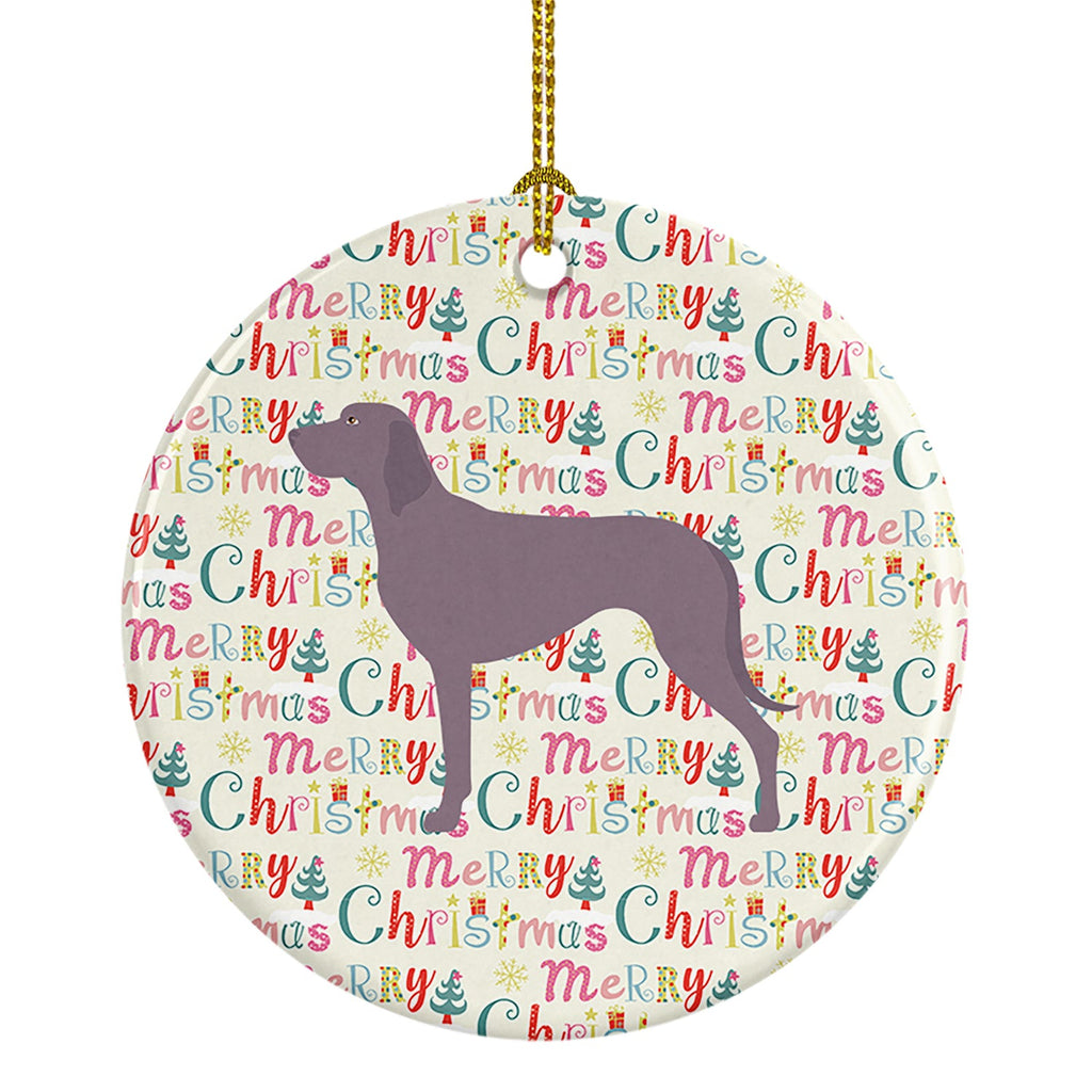Weimaraner Merry Christmas Ceramic Ornament