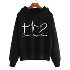 Women's Long Sleeve Heart Print Hoodie Sweatshirt | Streetwear