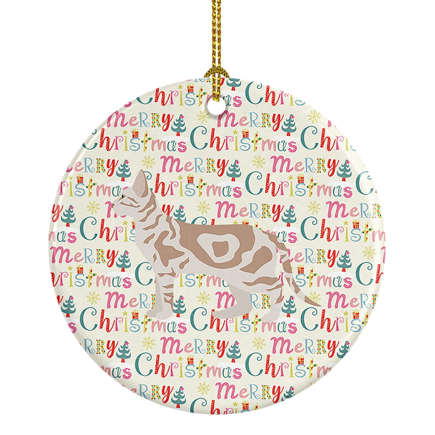 Sokoke #2 Cat Christmas Ceramic Ornament