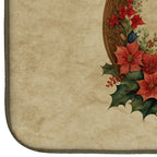 Basenji Christmas Flowers Dish Drying Mat