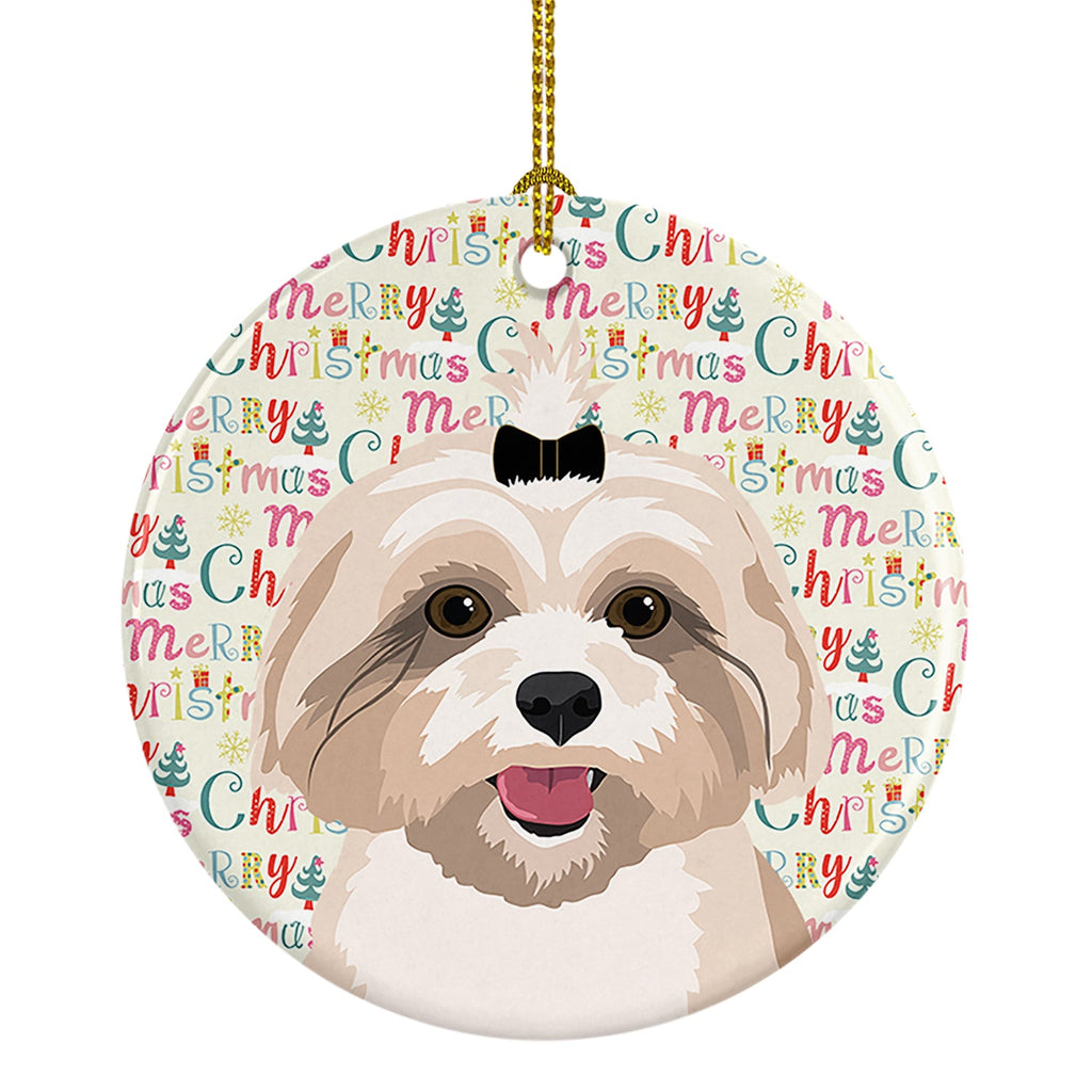 Shih-Tzu Gold #2 Christmas Ceramic Ornament