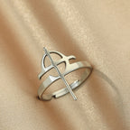 Stainless Steel Hip Hop Geometric Cross Couple Rings