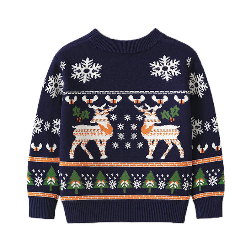 Cartoon Christmas Elk Sweater for Kids