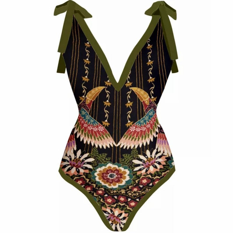 2023 Vintage Floral Print Women's Two-Piece Swimsuit