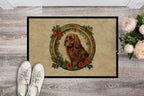 Sussex Spaniel Christmas Flowers Doormat