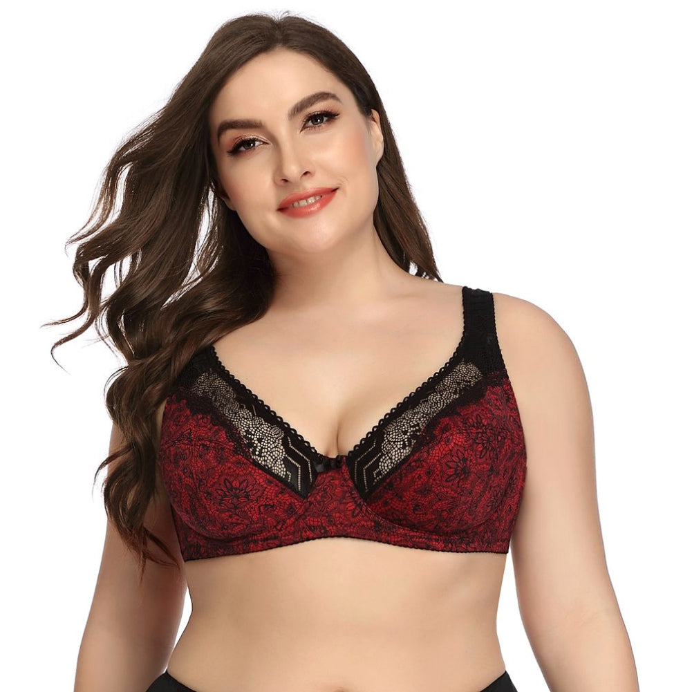 Ultra-Thin Oversized Printed Sexy Lace Bra