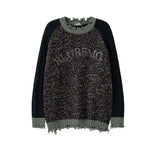 Couple's Patchwork Round Neck Dopamine Sweater