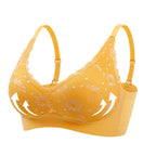 Floral Wireless Bra Women's Thin Cup Lingerie Tops
