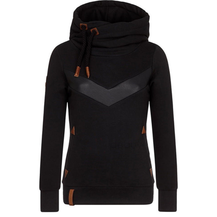 Women's Long-sleeved Hooded Stitching Sweater