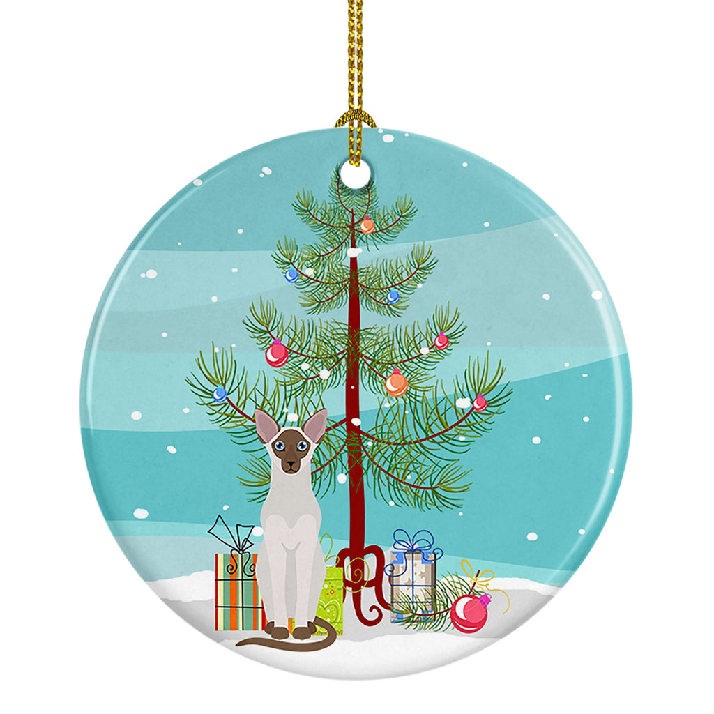 Colorpoint Shorthair Cat Christmas Ceramic Ornament