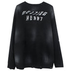 Retro Hand-Painted Heart Hip Hop Sweater for Couples