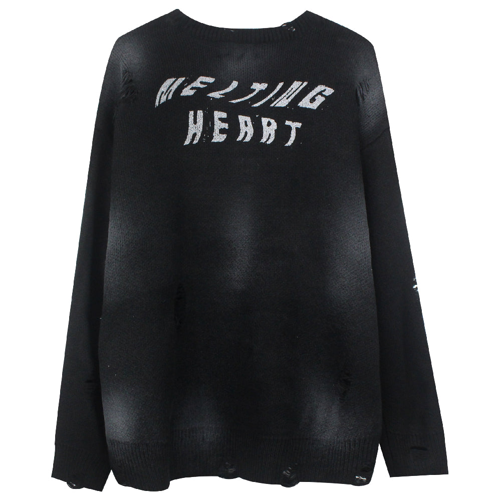 Retro Hand-Painted Heart Hip Hop Sweater for Couples