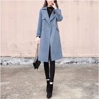 Hepburn Style Women's Mid-Length Wool Coat