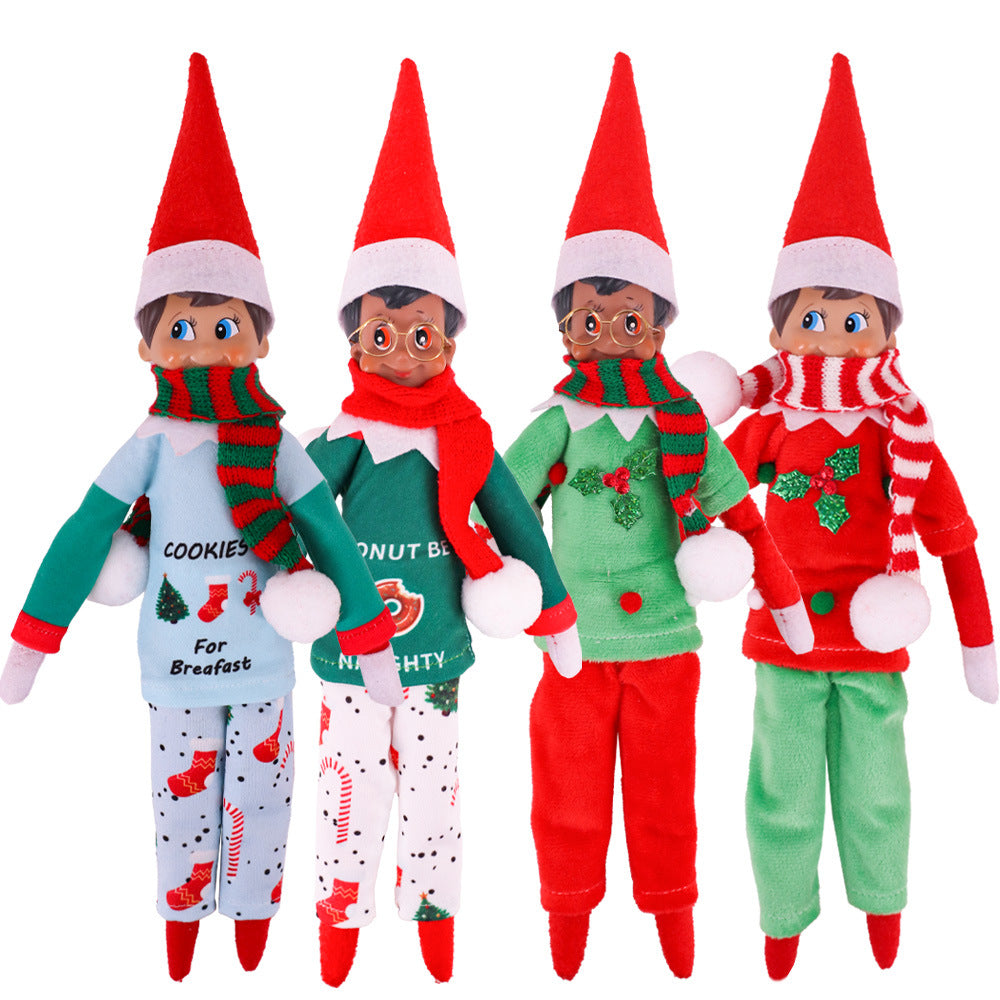 New Christmas Shelf Elf Doll Winter Pajamas Set
