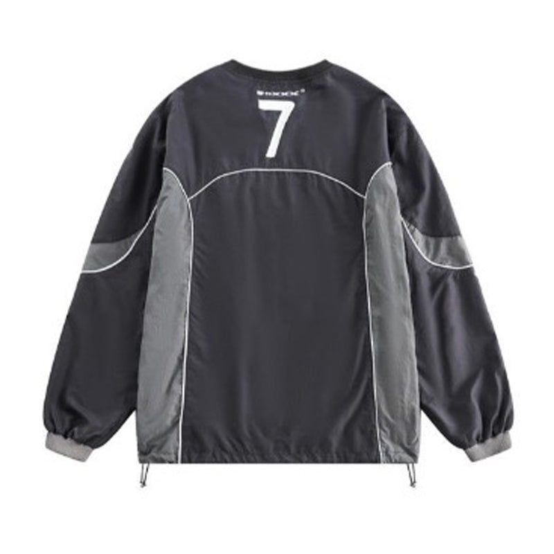 Unisex Color Block Letter Print Sweatshirt - Korean Punk | Streetwear