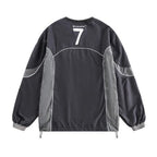 Unisex Color Block Letter Print Sweatshirt - Korean Punk | Streetwear