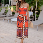 Women's Red Two-Piece Bathing Suit Set – Hot Spring & Swimwear Options