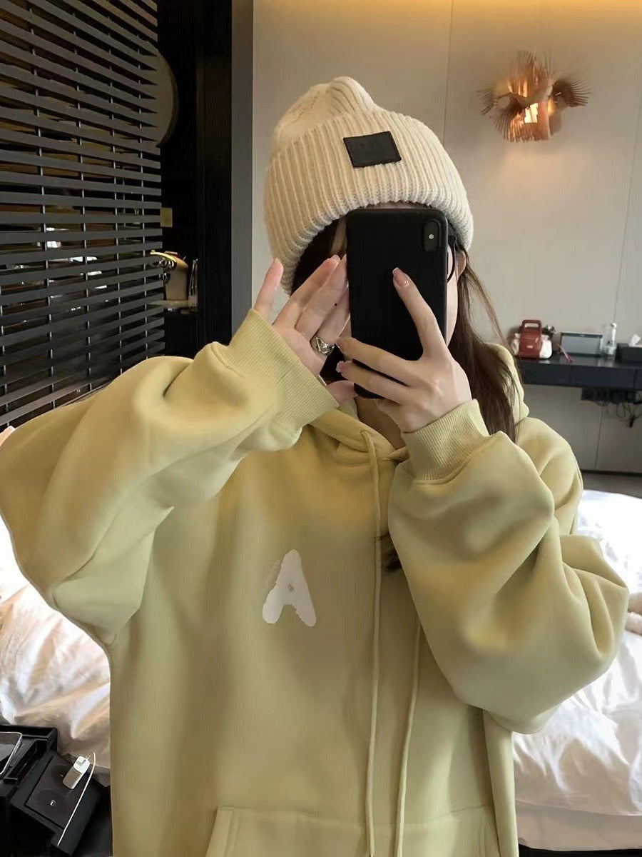 Women's Design M Foam Letters Hoodie | Streetwear