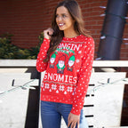 Christmas Print Long Sleeve Casual Sweater Coat for Women