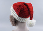 Men's Knitted Santa Hat with Removable Beard | Embroidered Cap