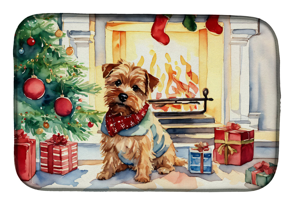 Norfolk Terrier Cozy Christmas Dish Drying Mat
