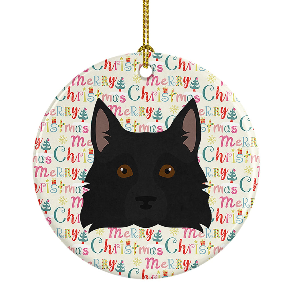 Schipperke Merry Christmas Ceramic Ornament