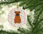 Merry Christmas Chinese Chongqing Dog Ceramic Ornament