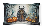 Krampus The Christmas Demon Spooky Halloween Throw Pillow