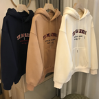 All-Match Letter Print Hooded Pullover Sweater | Streetwear