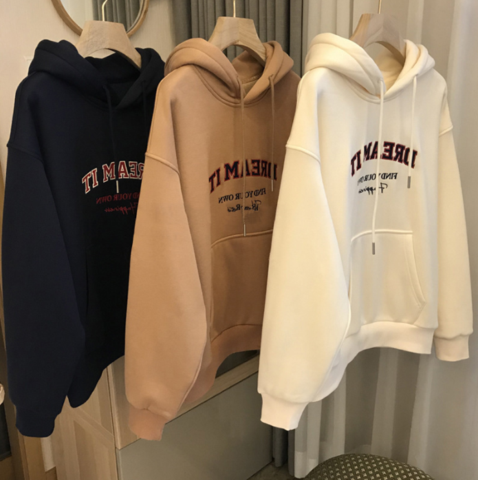 All-Match Letter Print Hooded Pullover Sweater | Streetwear