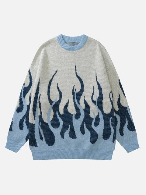 Men's Hip Hop Knitted Vintage Pattern Pullover Sweater | Streetwear