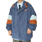 Colorblock Hooded Zipper Men's Long Sleeve Jacket