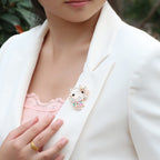 Rhinestone Cat Brooch Pin