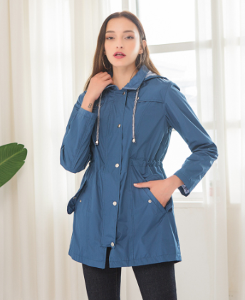 INES Casual Waterproof Jacket with Hood (One Piece)