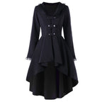 Retro Long Irregular Hem Coat