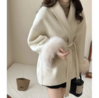 Reversible Cashmere Coat Tie-front Top