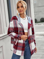Plaid Woolen Cardigan for Women